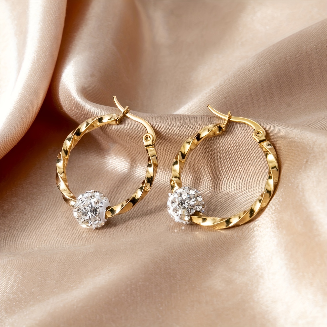 Women's 18K Gold-Plated Stainless Steel Hoop Earrings